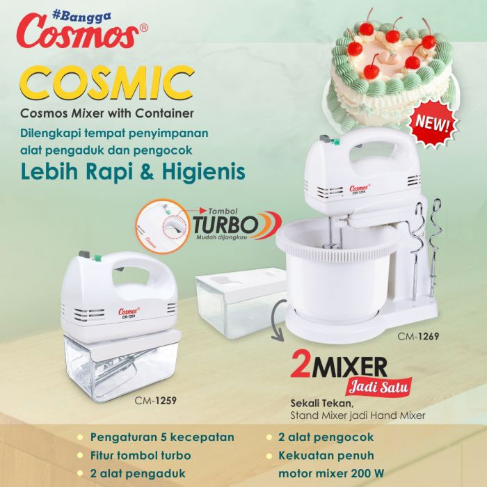 Cosmos New Mixer Stand Cosmic 2in1 - CM-1269 | CM1269